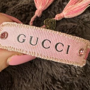 Gucci hand made boutique, adjustable bracelet. Pink jewelry fringe rhinestone
